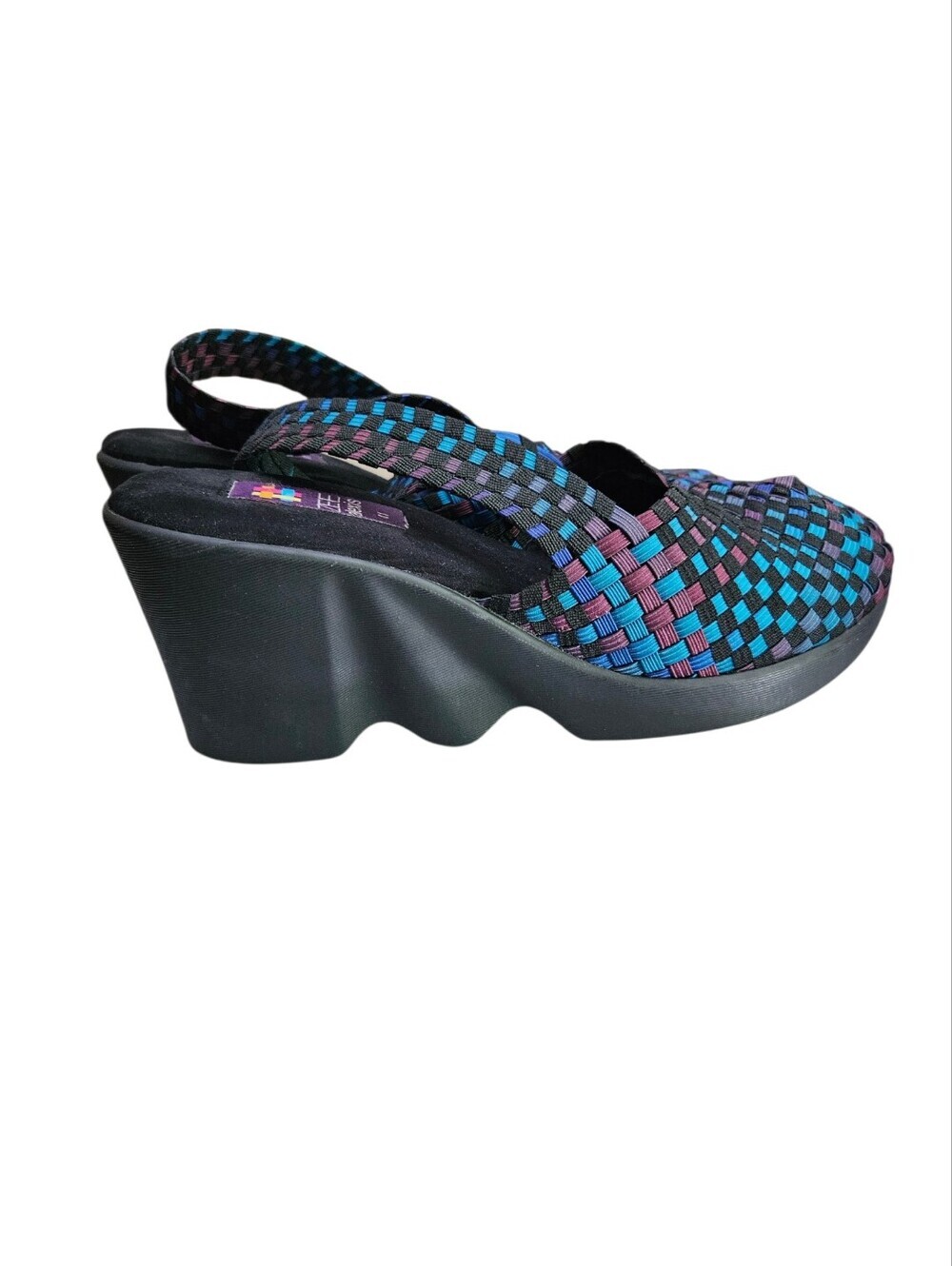 Zee Alexis Pearl Platform Woven Slingback Wedge Sandals, EU 41